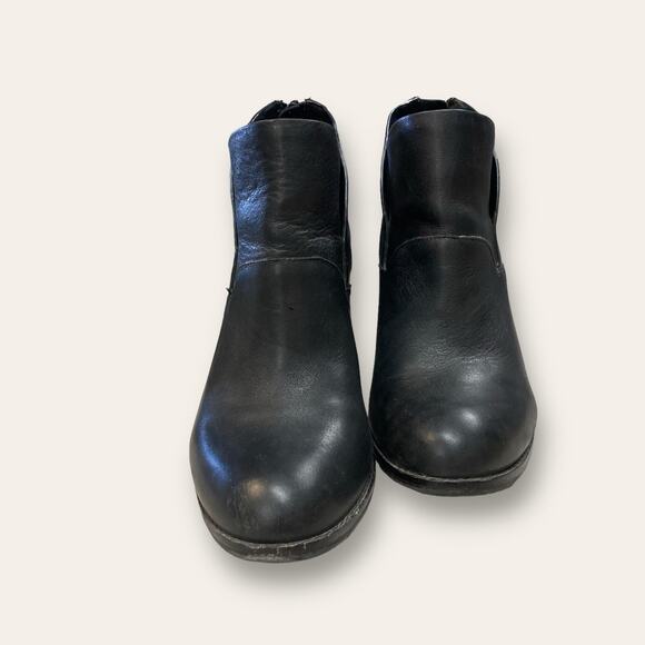 Gianni Bini Black Leather Block Heel Ankle Boots size 7.5 Excellent - Picture 4 of 6